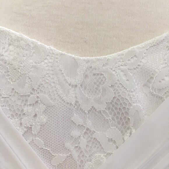 DAMAGED SAMPLE Sexy Lace Beachy BOHO  Wedding Dress Romantic, Hi Lo Lace Chiffon - Picture 6 of 13